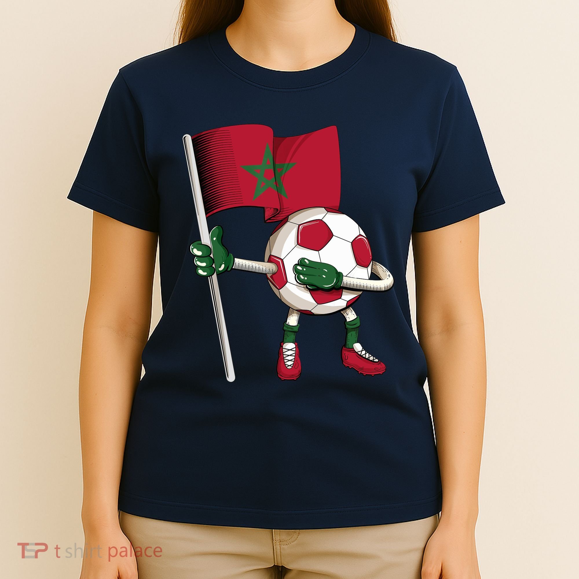 Morocco Soccer Jersey Moroccan Flag Football Dab Funny T-Shirt