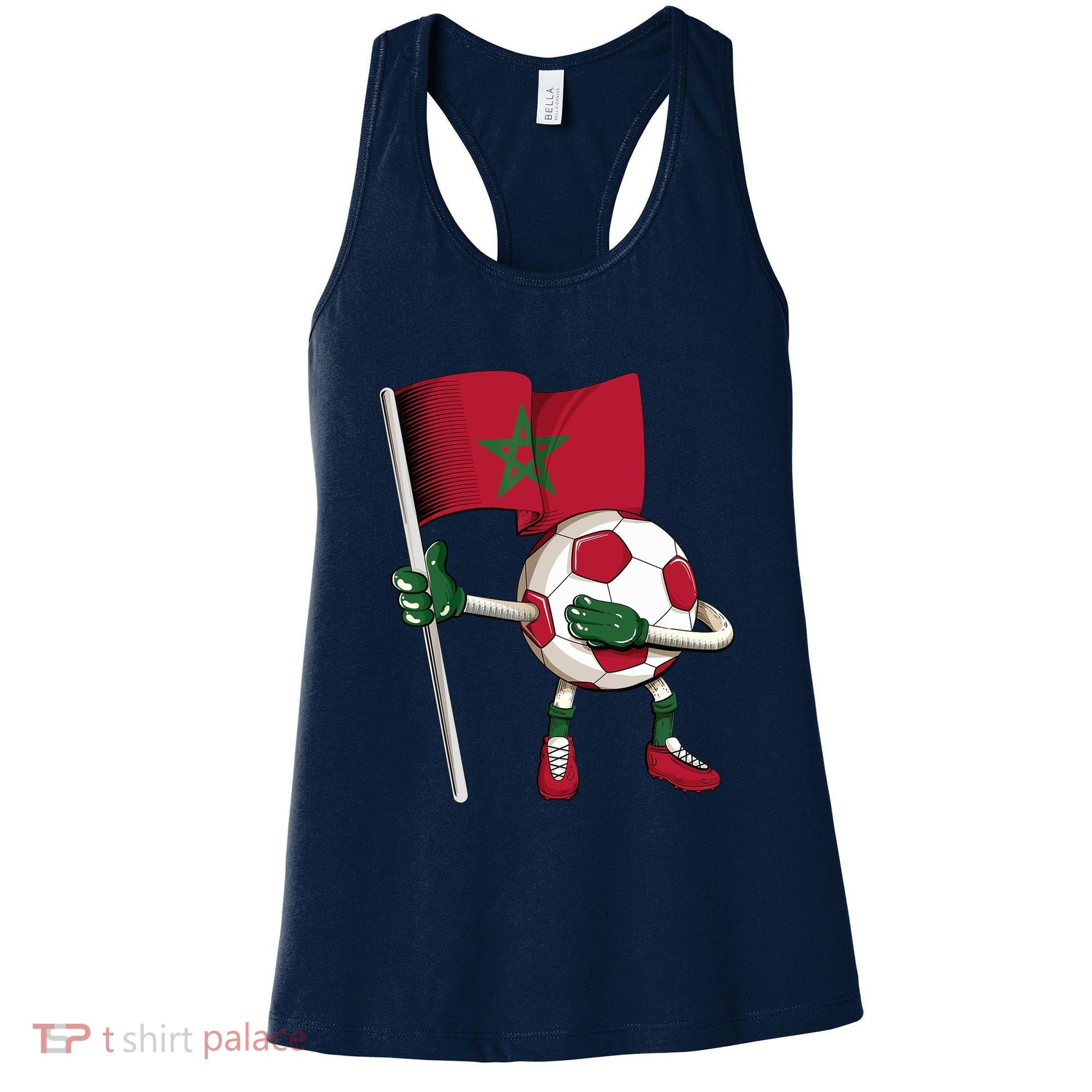 Morocco Soccer Jersey Moroccan Flag Football Dab Funny Women's Tank Top