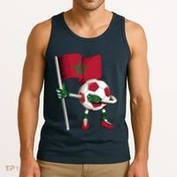 Morocco Soccer Jersey Moroccan Flag Football Dab Funny Tank Top thumb 3