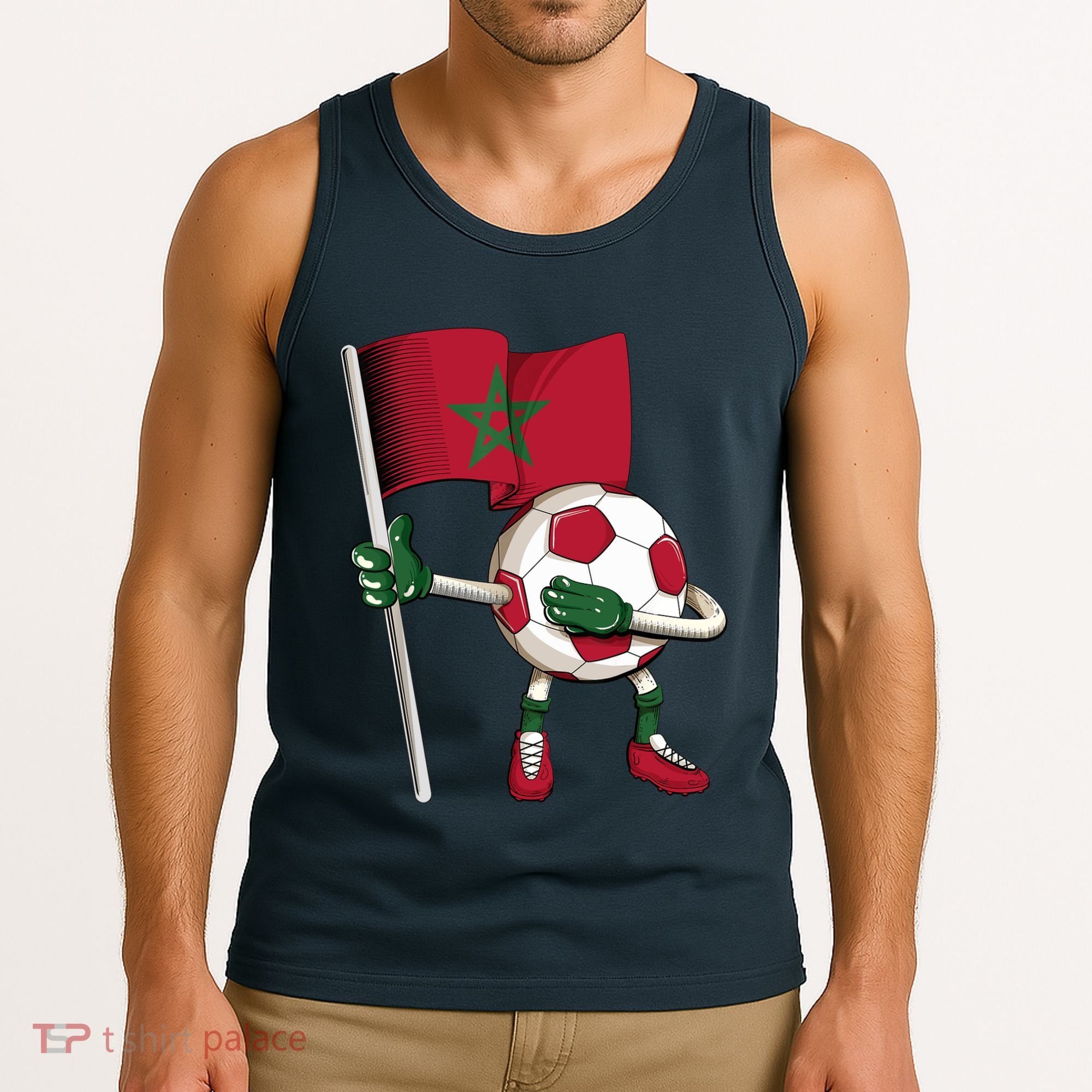 Morocco Soccer Jersey Moroccan Flag Football Dab Funny Tank Top