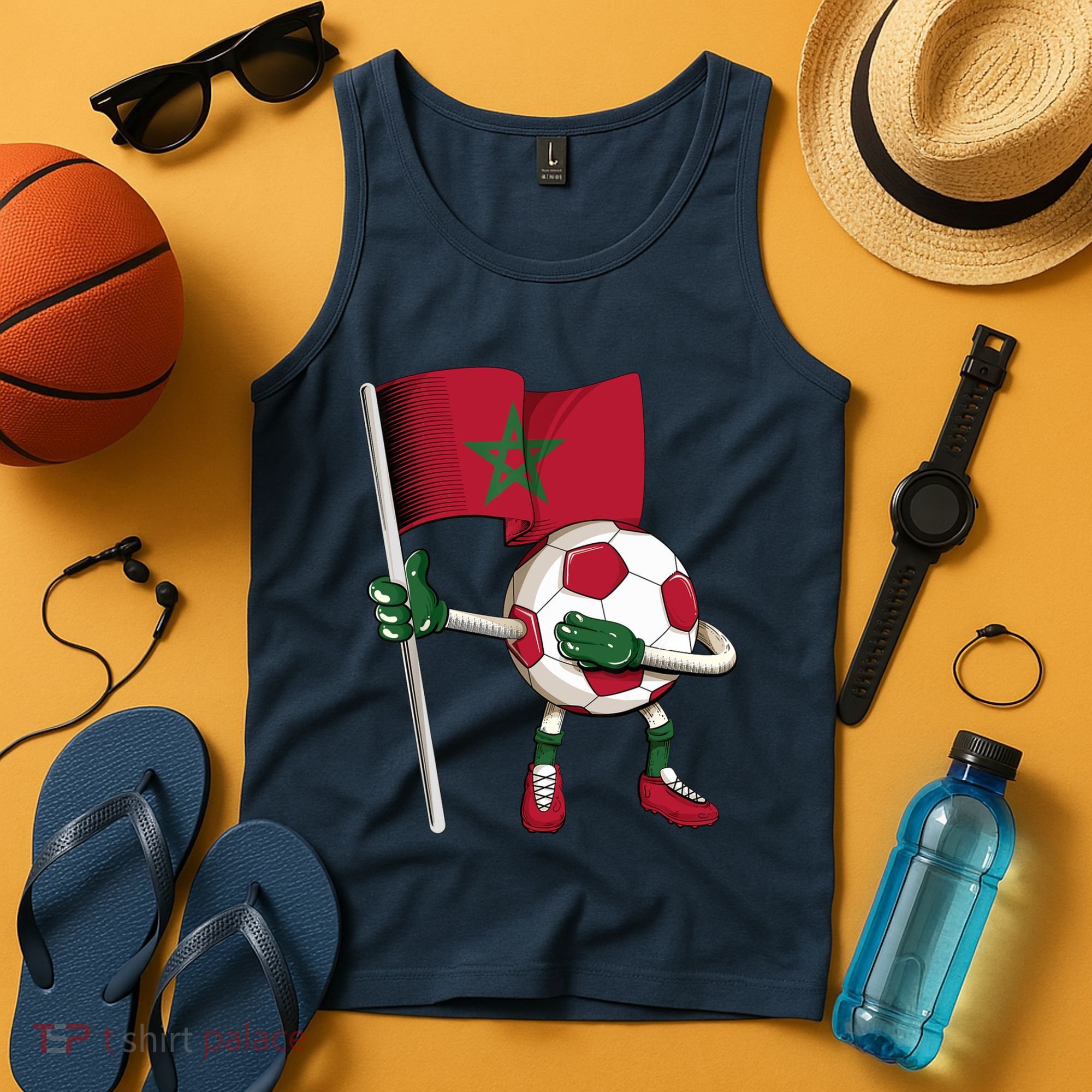 Morocco Soccer Jersey Moroccan Flag Football Dab Funny Tank Top