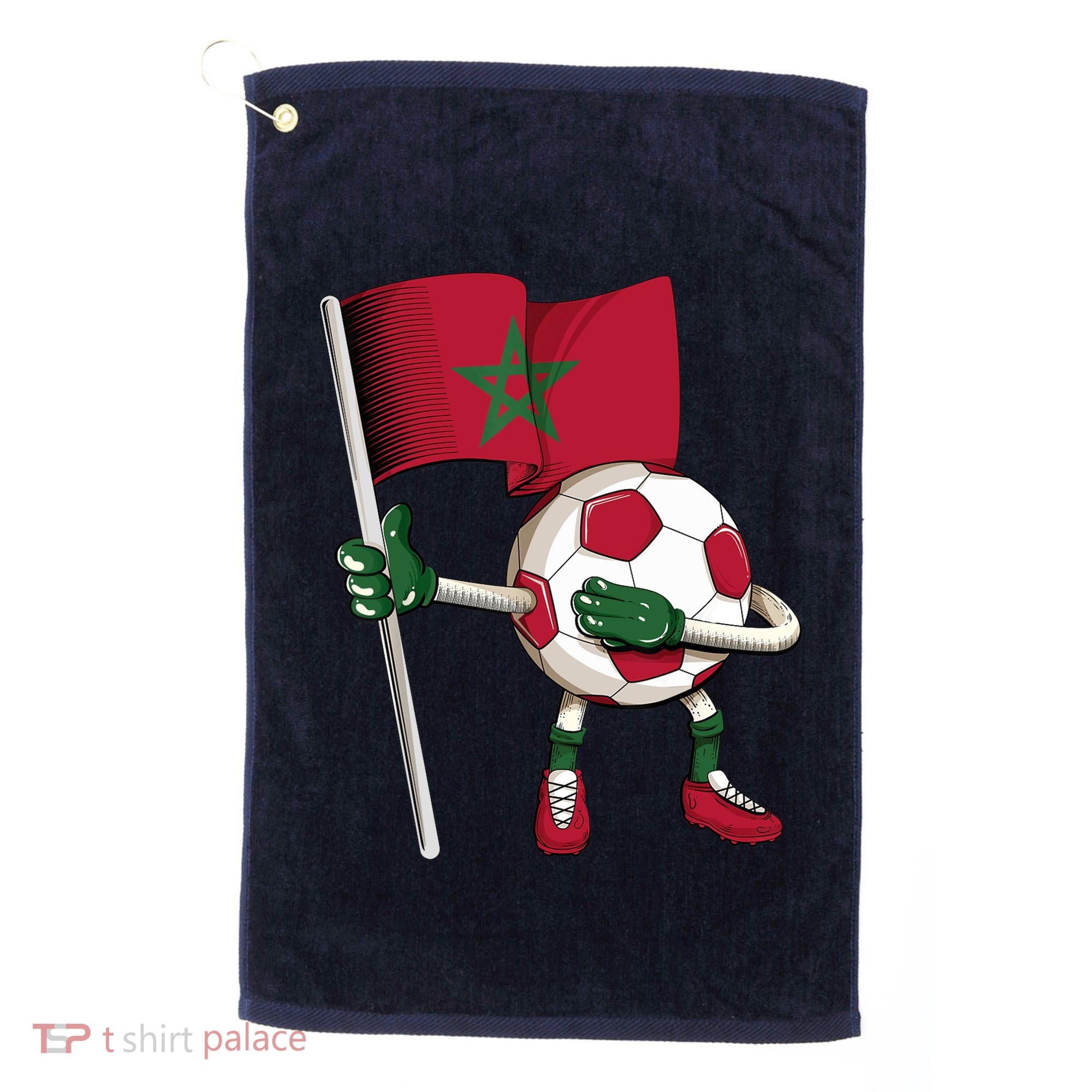 Morocco Soccer Jersey Moroccan Flag Football Dab Funny Golf Towel