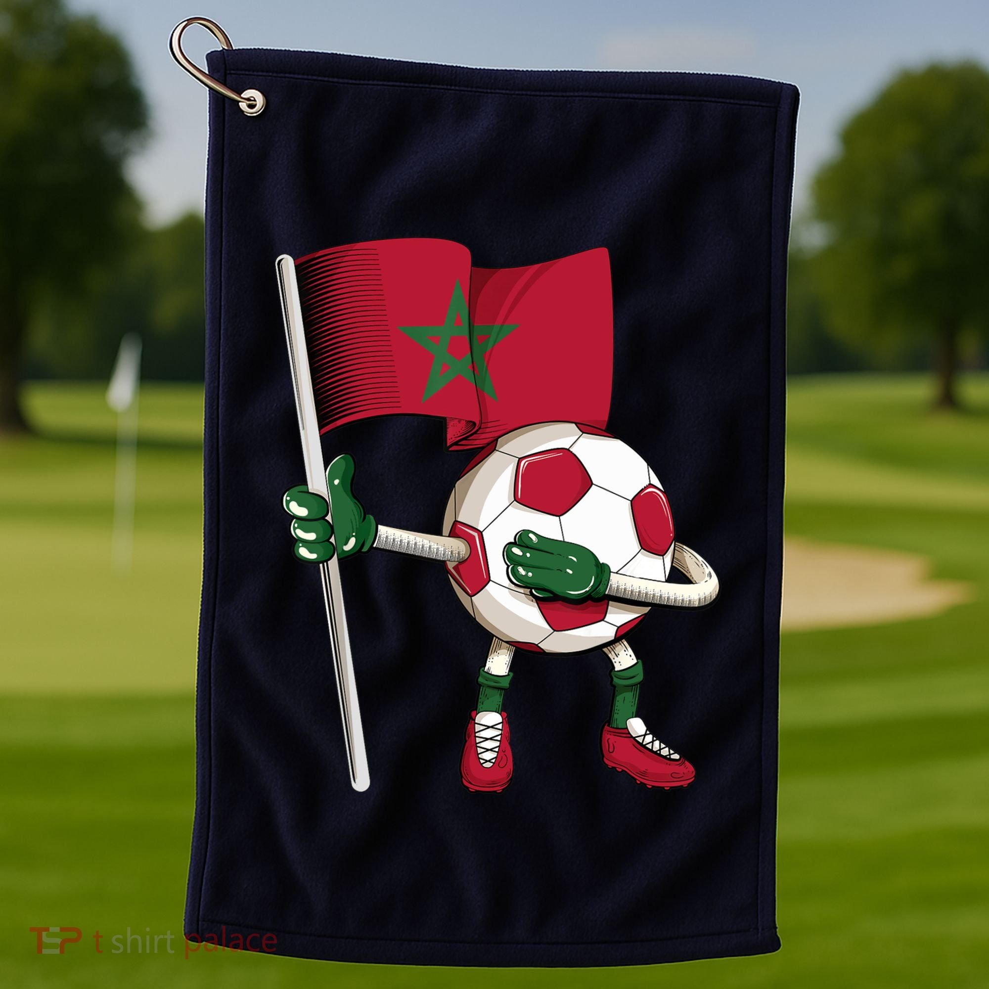 Morocco Soccer Jersey Moroccan Flag Football Dab Funny Golf Towel