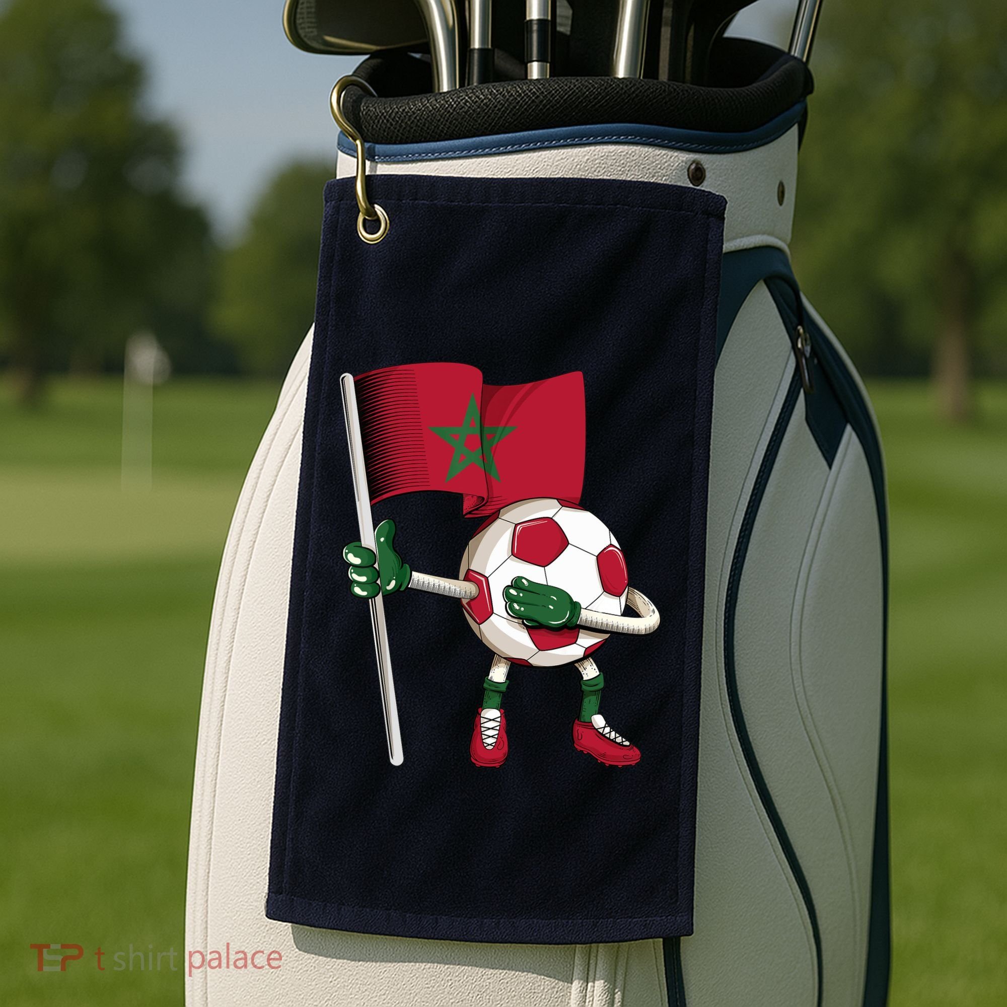 Morocco Soccer Jersey Moroccan Flag Football Dab Funny Golf Towel