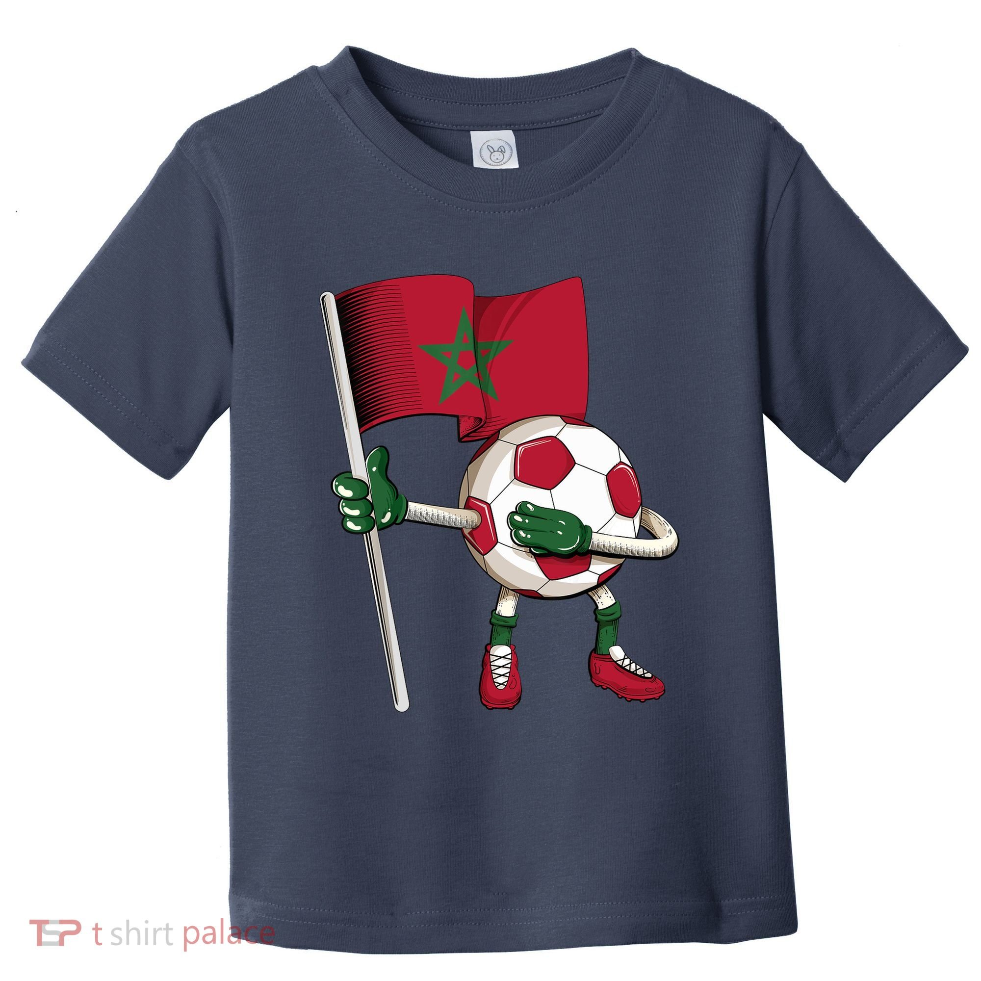 Morocco Soccer Jersey Moroccan Flag Football Dab Funny Toddler T-Shirt