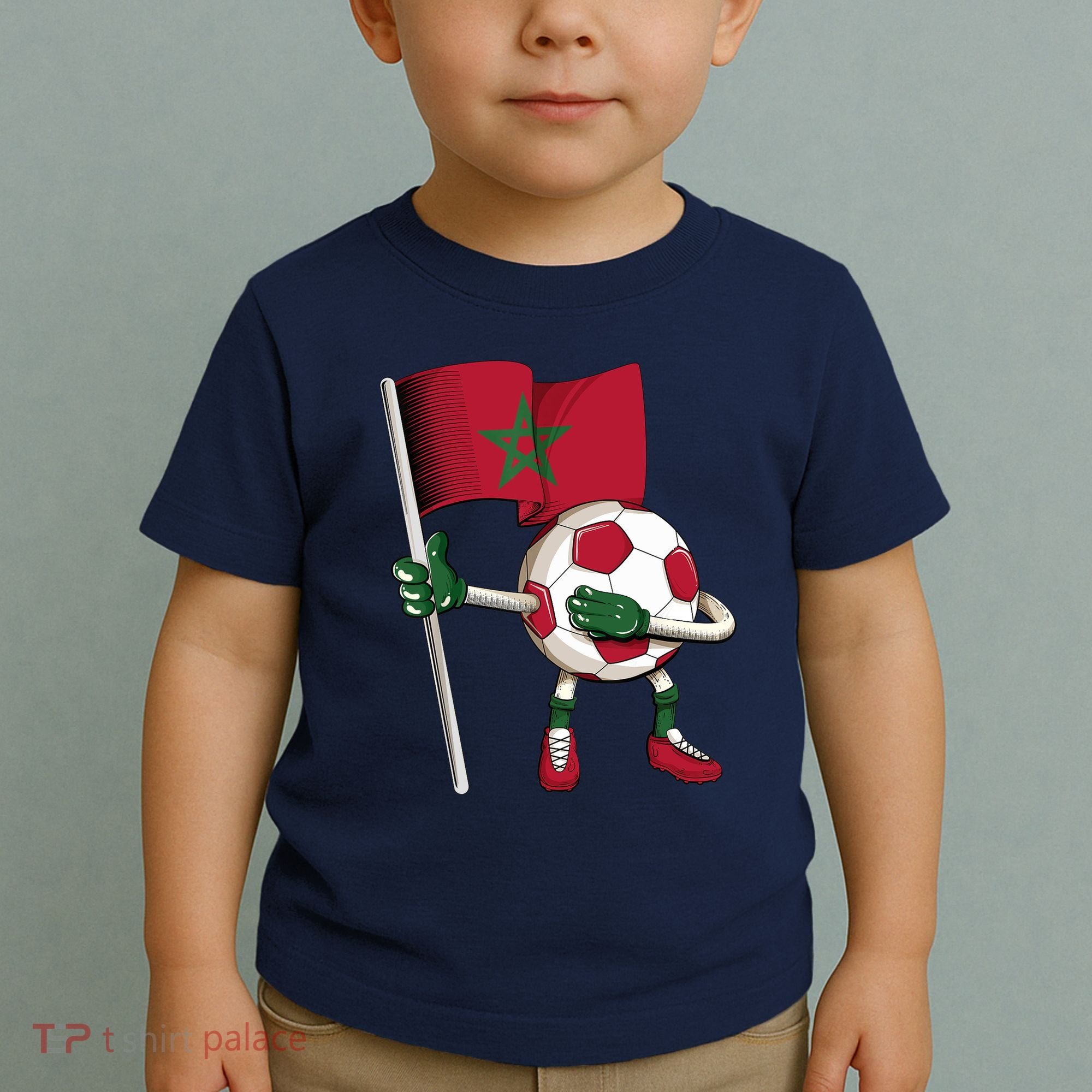 Morocco Soccer Jersey Moroccan Flag Football Dab Funny Toddler T-Shirt