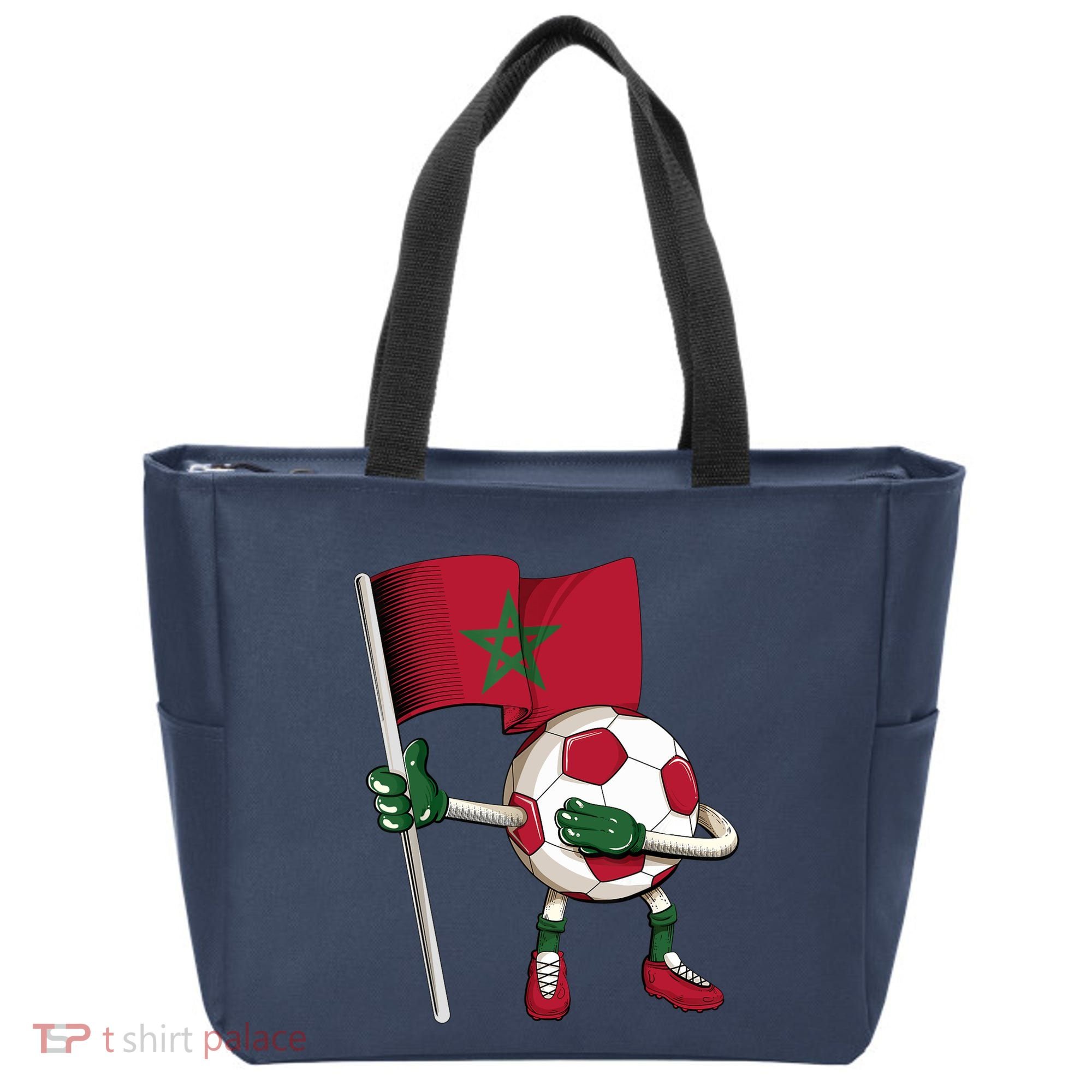 Morocco Soccer Jersey Moroccan Flag Football Dab Funny Tote Bag