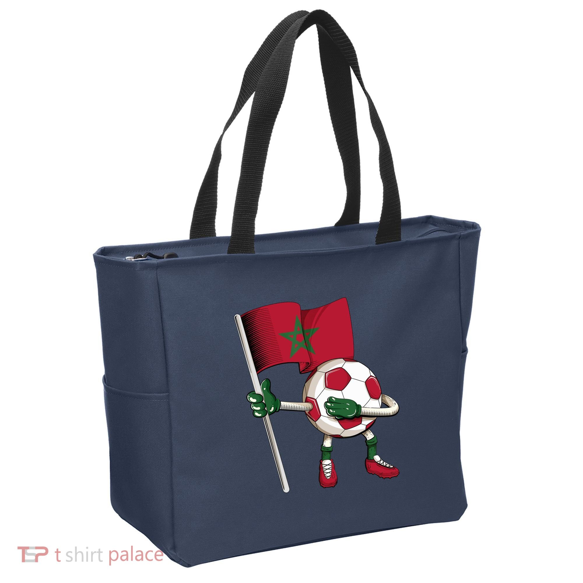 Morocco Soccer Jersey Moroccan Flag Football Dab Funny Tote Bag