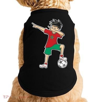 Morocco Soccer Jersey Dabbing Boy National Flag Doggie Tank