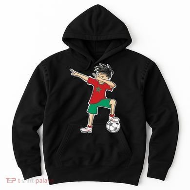Morocco Soccer Jersey Dabbing Boy National Flag Hoodie