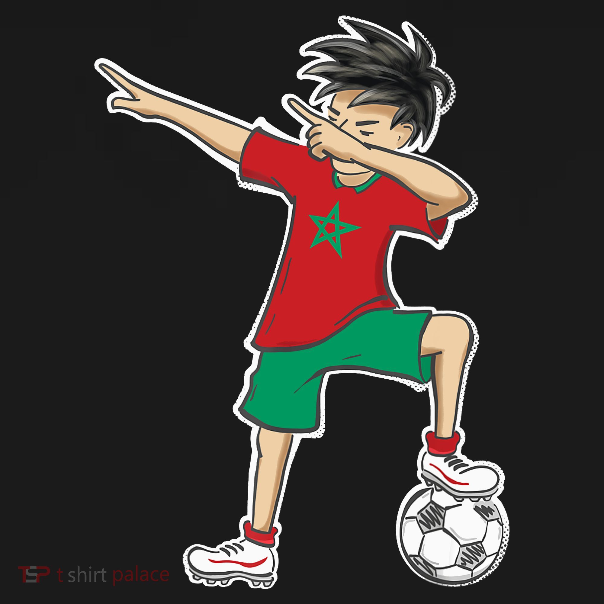 Morocco Soccer Jersey Dabbing Boy National Flag Sweatshirt