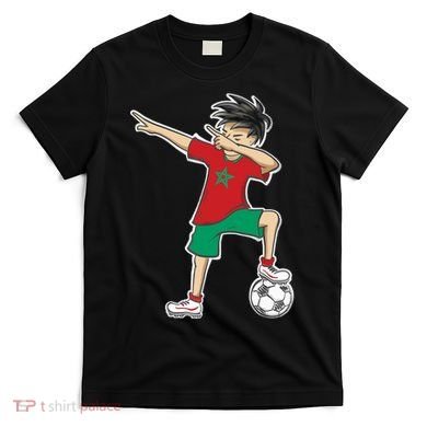 Morocco Soccer Jersey Dabbing Boy National Flag T-Shirt