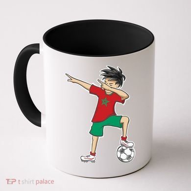 Morocco Soccer Jersey Dabbing Boy National Flag Coffee Mug