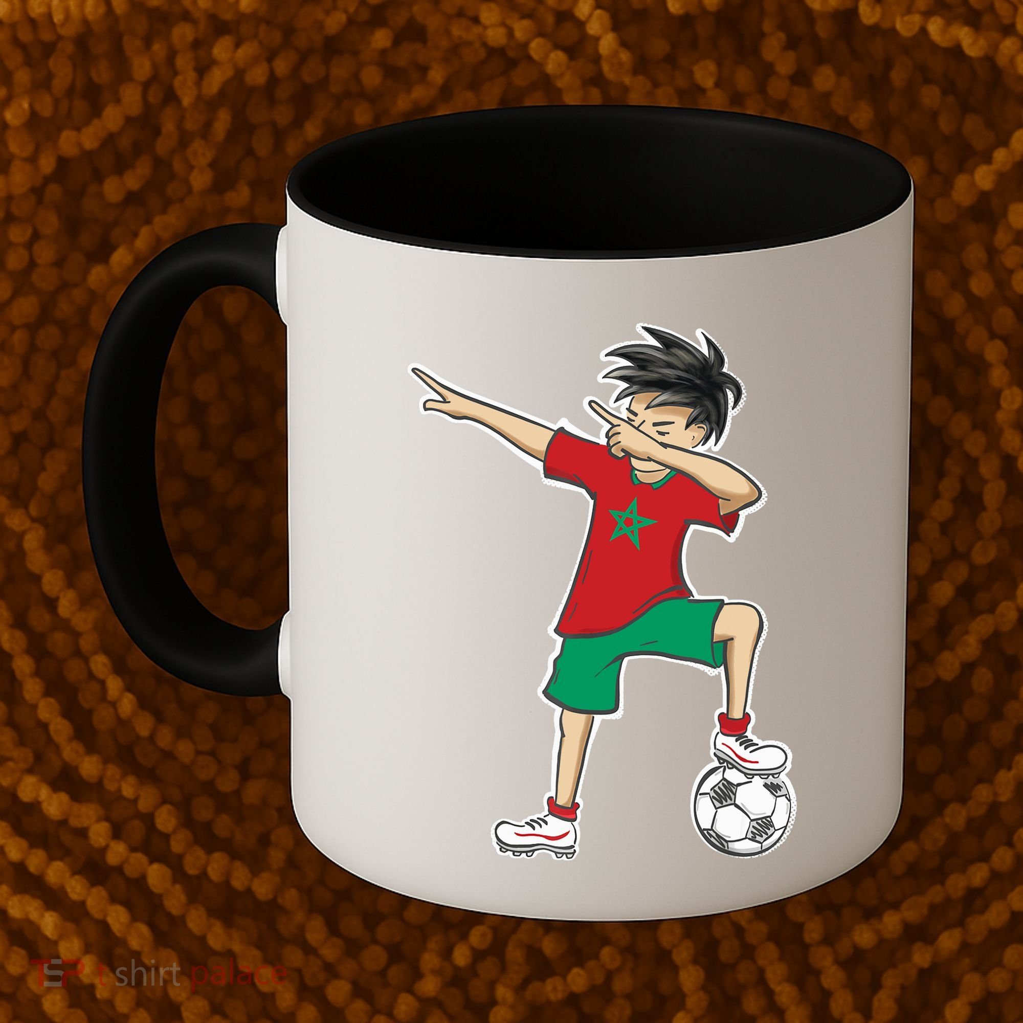 Morocco Soccer Jersey Dabbing Boy National Flag Coffee Mug
