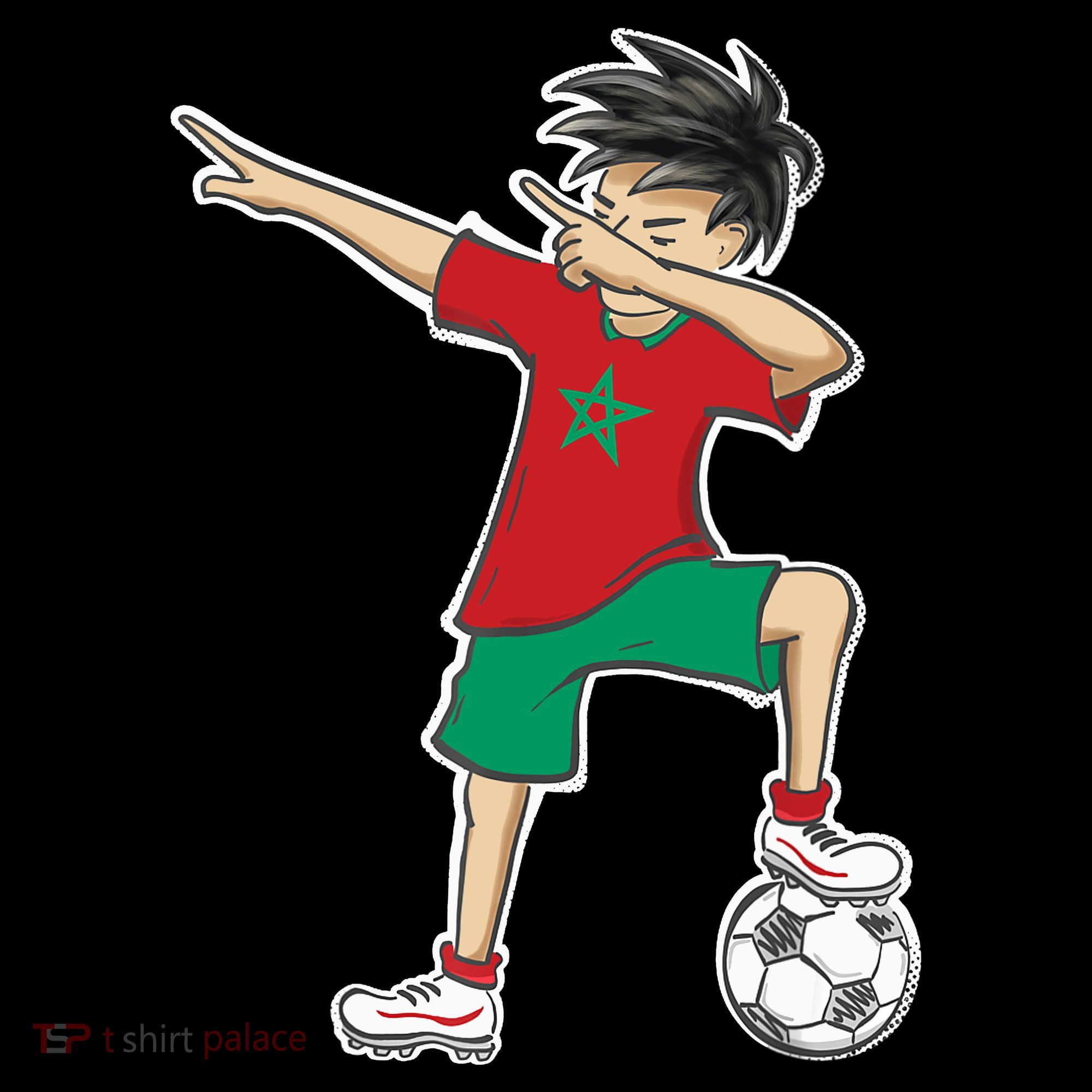 Morocco Soccer Jersey Dabbing Boy National Flag Coffee Mug