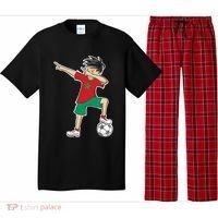 Morocco Soccer Jersey Dabbing Boy National Flag Pajama Set thumb 0