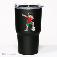 Morocco Soccer Jersey Dabbing Boy National Flag Tumbler thumb 0