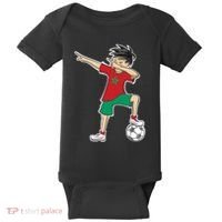 Morocco Soccer Jersey Dabbing Boy National Flag Baby Bodysuit thumb 0