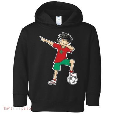 Morocco Soccer Jersey Dabbing Boy National Flag Toddler Hoodie