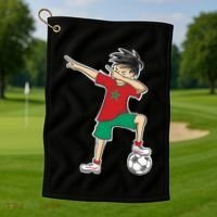 Morocco Soccer Jersey Dabbing Boy National Flag Golf Towel thumb 1