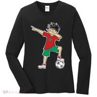 Morocco Soccer Jersey Dabbing Boy National Flag Women's Long Sleeve Shirt thumb 0