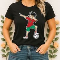 Morocco Soccer Jersey Dabbing Boy National Flag Women's T-Shirt thumb 2