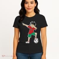 Morocco Soccer Jersey Dabbing Boy National Flag Women's T-Shirt thumb 4
