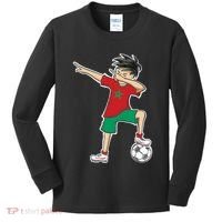 Morocco Soccer Jersey Dabbing Boy National Flag Kids Long Sleeve Shirt thumb 0