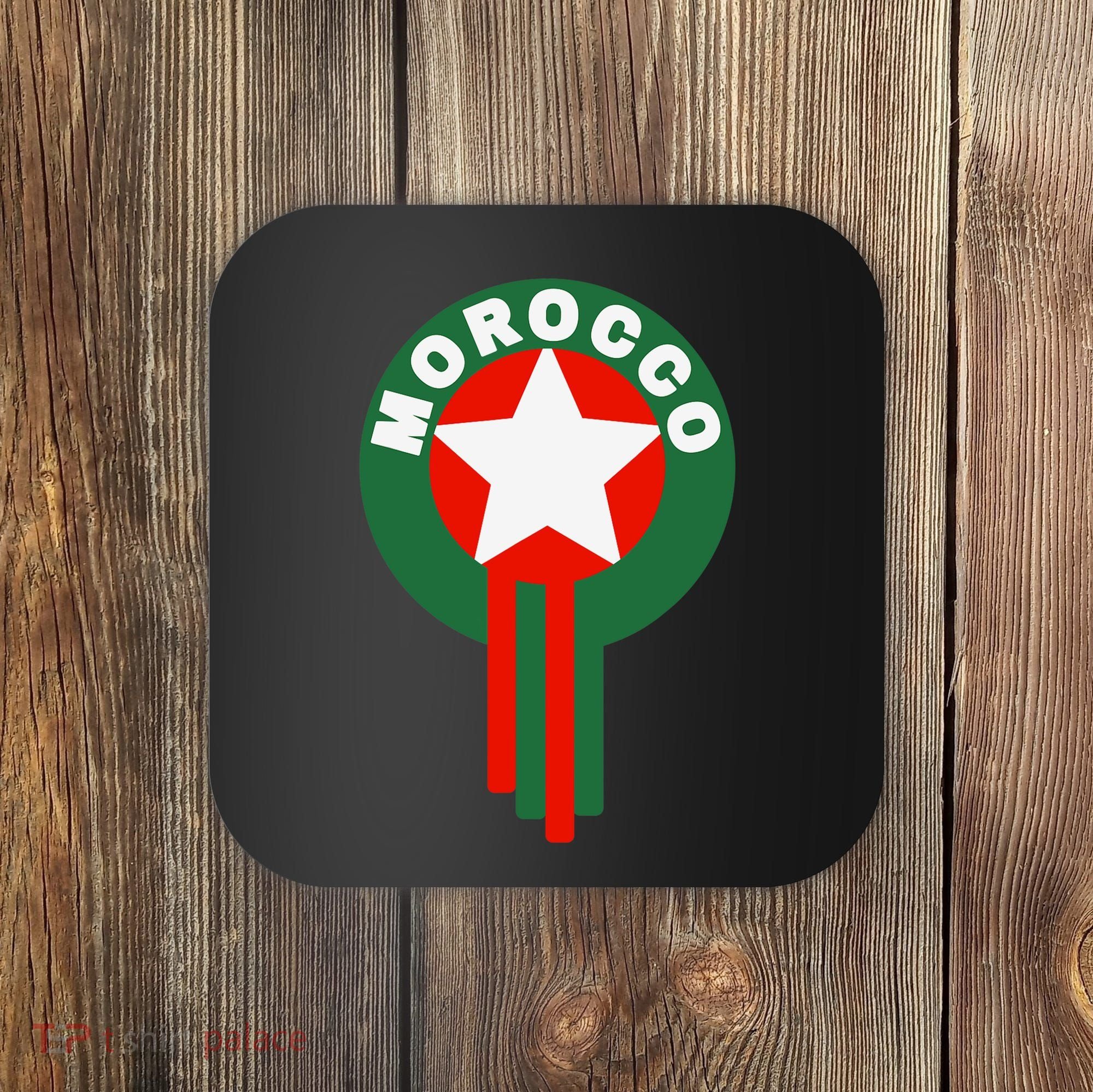 Morocco Soccer Jersey Gift Morocco Football Fans Coaster