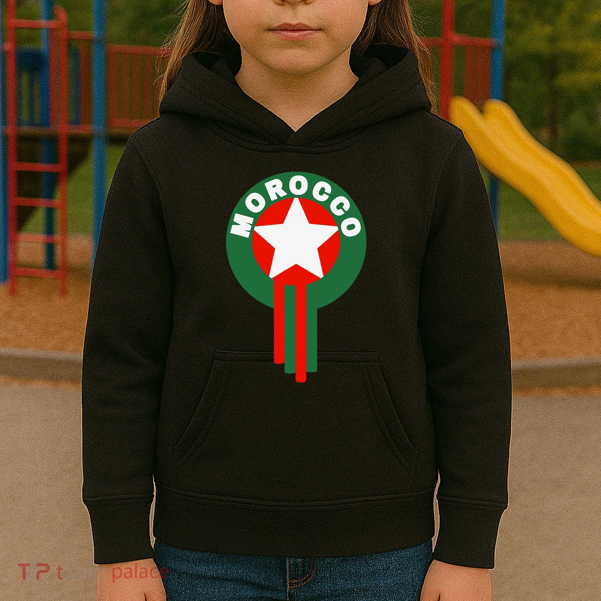 Morocco Soccer Jersey Gift Morocco Football Fans Kids Hoodie