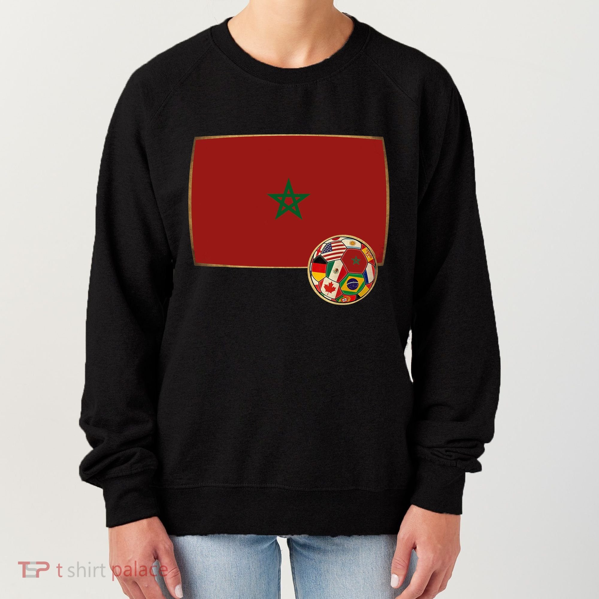 Morocco Soccer Jersey Morocco Flag Women's Sweatshirt