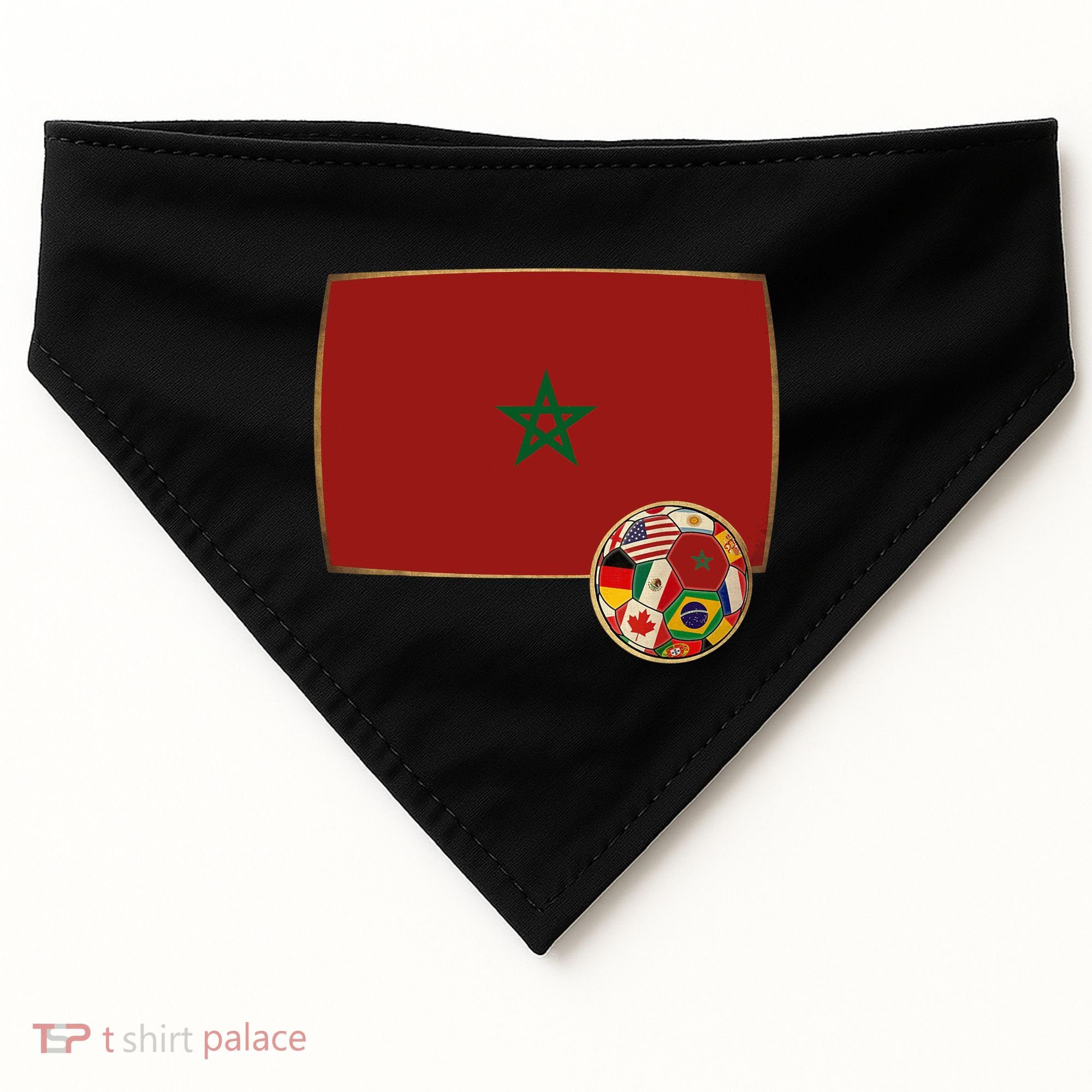 Morocco Soccer Jersey Morocco Flag USA-Made Doggie Bandana