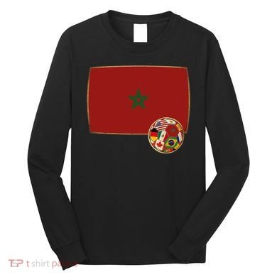 Morocco Soccer Jersey Morocco Flag Long Sleeve Shirt