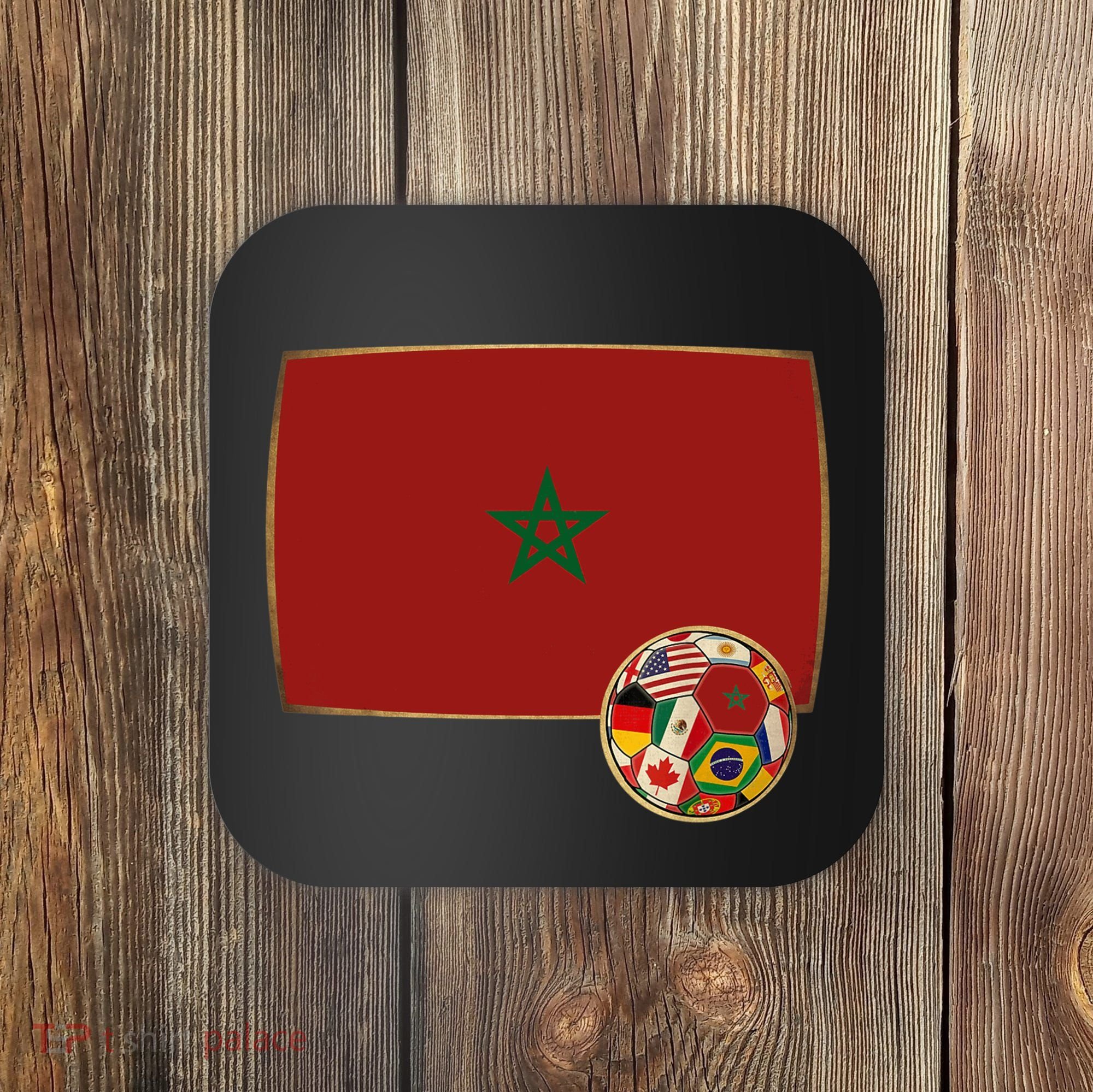 Morocco Soccer Jersey Morocco Flag Coaster
