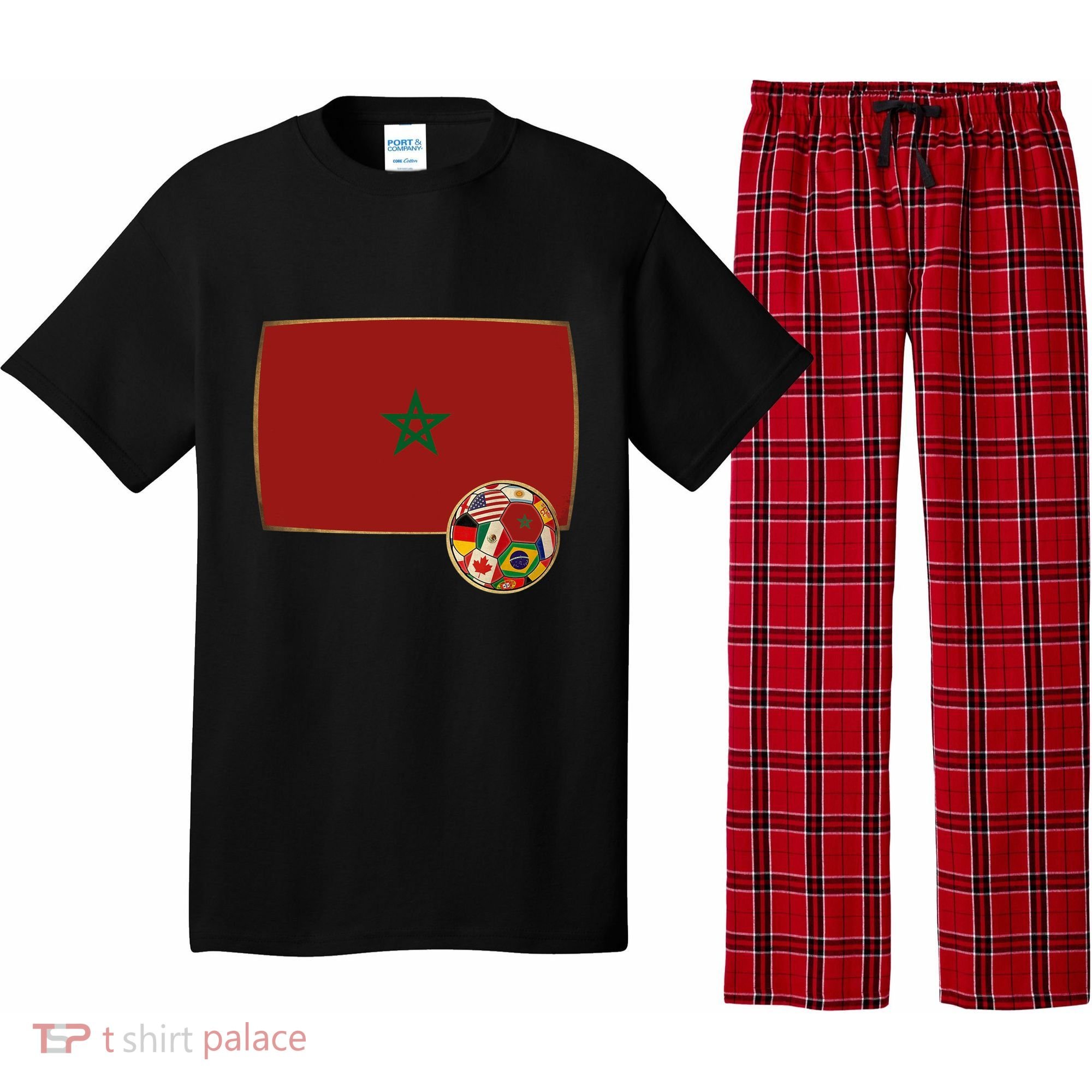 Morocco Soccer Jersey Morocco Flag Pajama Set