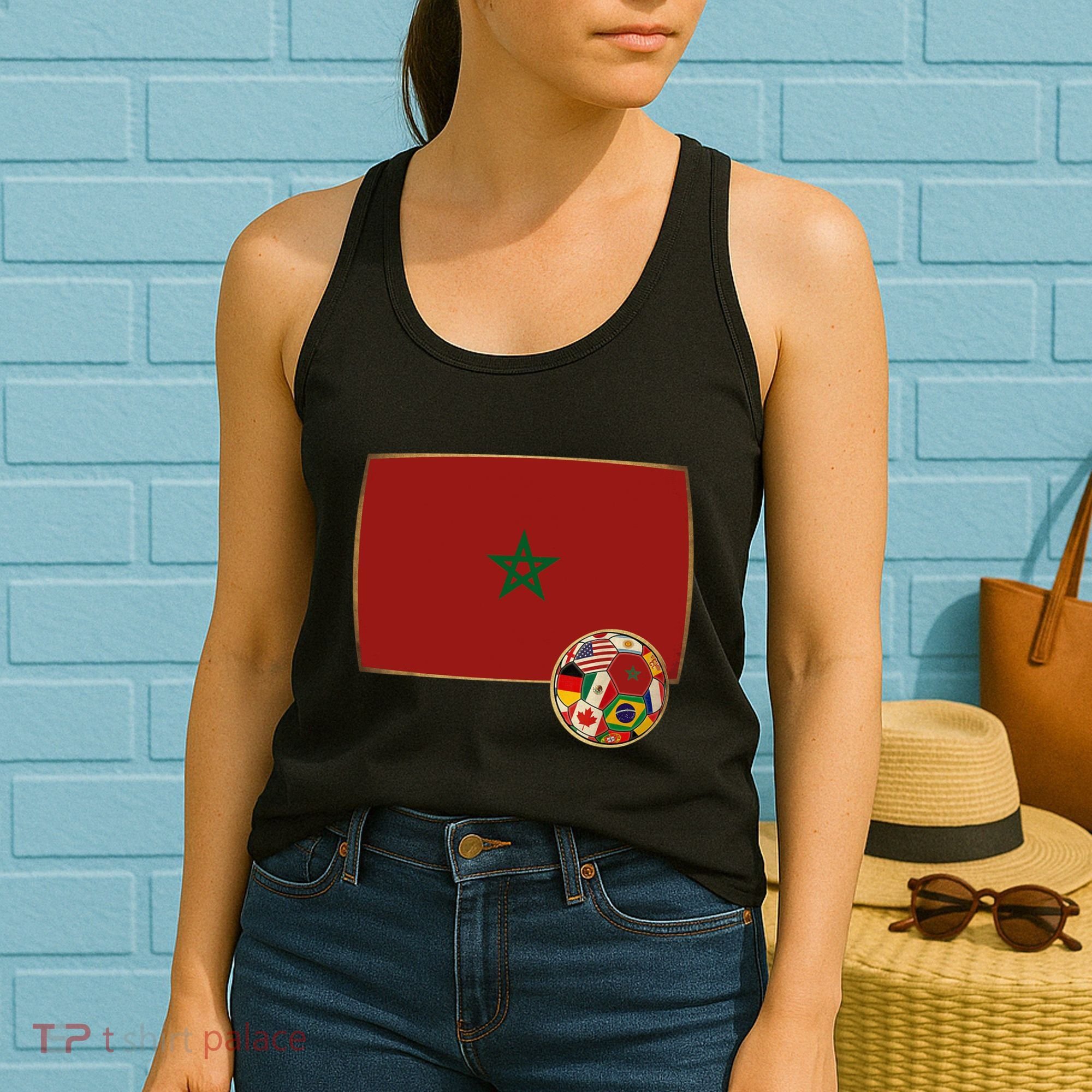 Morocco Soccer Jersey Morocco Flag Women's Tank Top