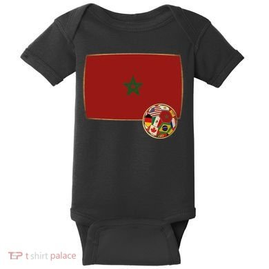 Morocco Soccer Jersey Morocco Flag Baby Bodysuit