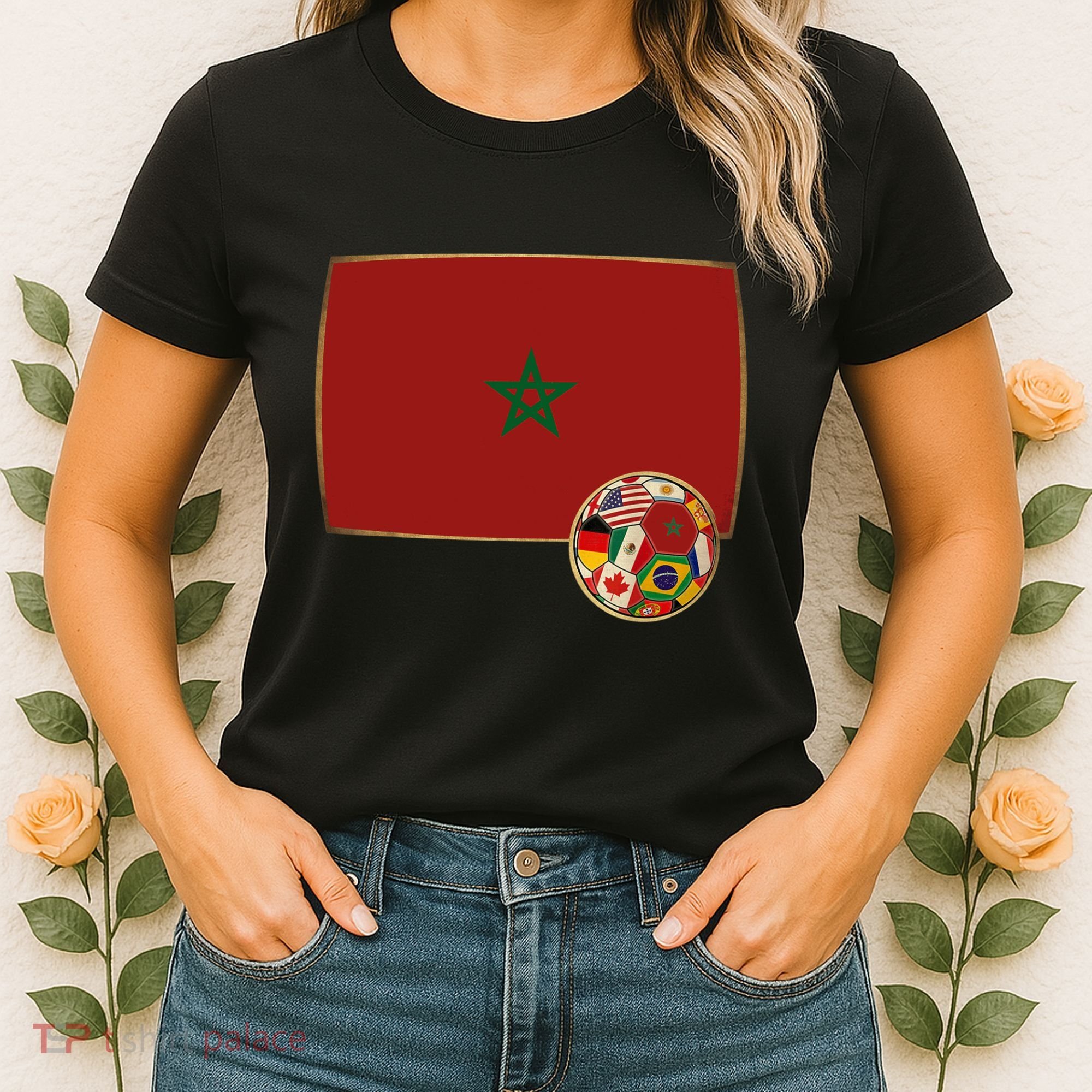 Morocco Soccer Jersey Morocco Flag Women's T-Shirt