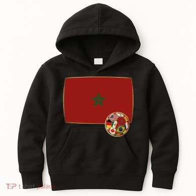 Morocco Soccer Jersey Morocco Flag Kids Hoodie