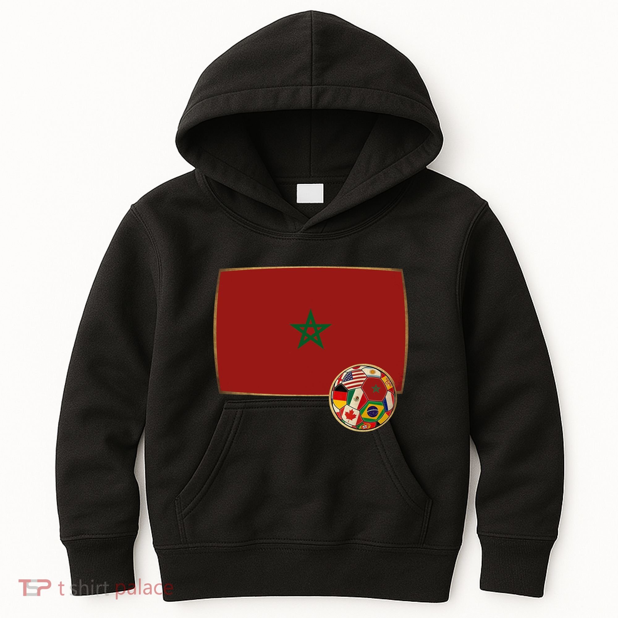 Morocco Soccer Jersey Morocco Flag Kids Hoodie