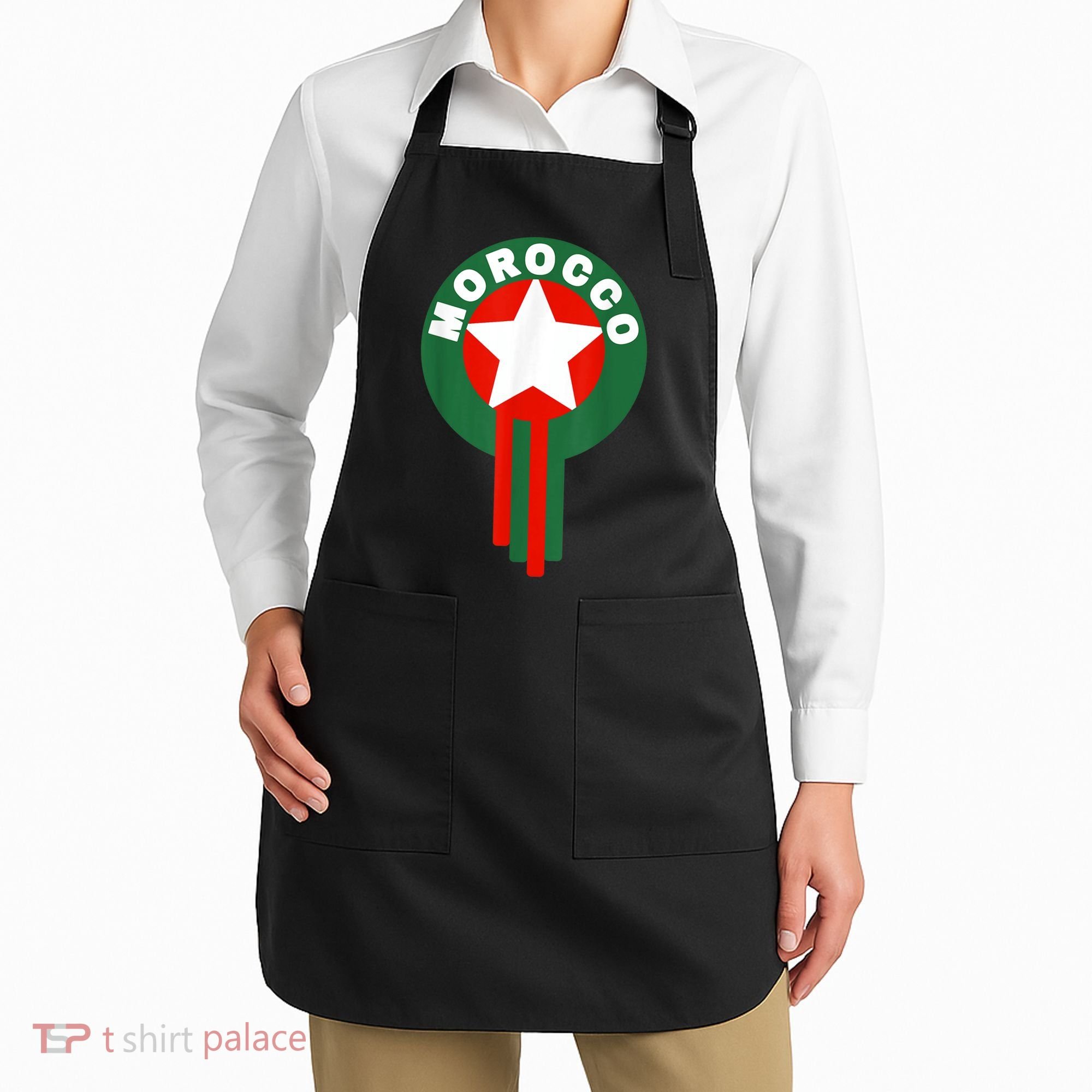 Morocco Soccer Jersey Gift Morocco Football Fans   Apron