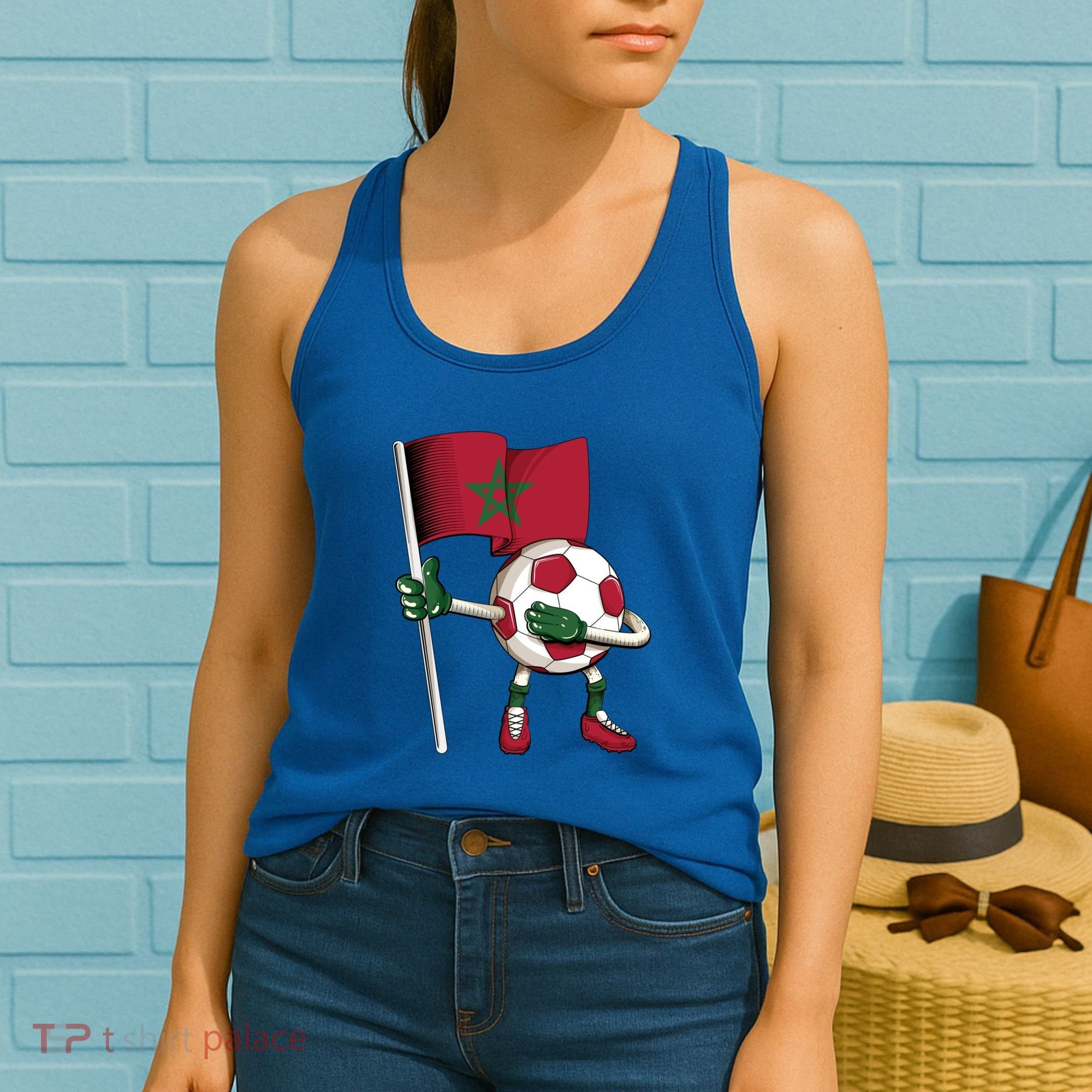 Morocco Soccer Jersey Moroccan Flag Football Dab Funny Meaningful Gift Women's Tank Top