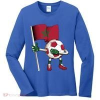 Morocco Soccer Jersey Moroccan Flag Football Dab Funny Meaningful Gift Women's Long Sleeve Shirt thumb 0