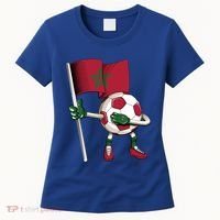 Morocco Soccer Jersey Moroccan Flag Football Dab Funny Meaningful Gift Women's T-Shirt thumb 0