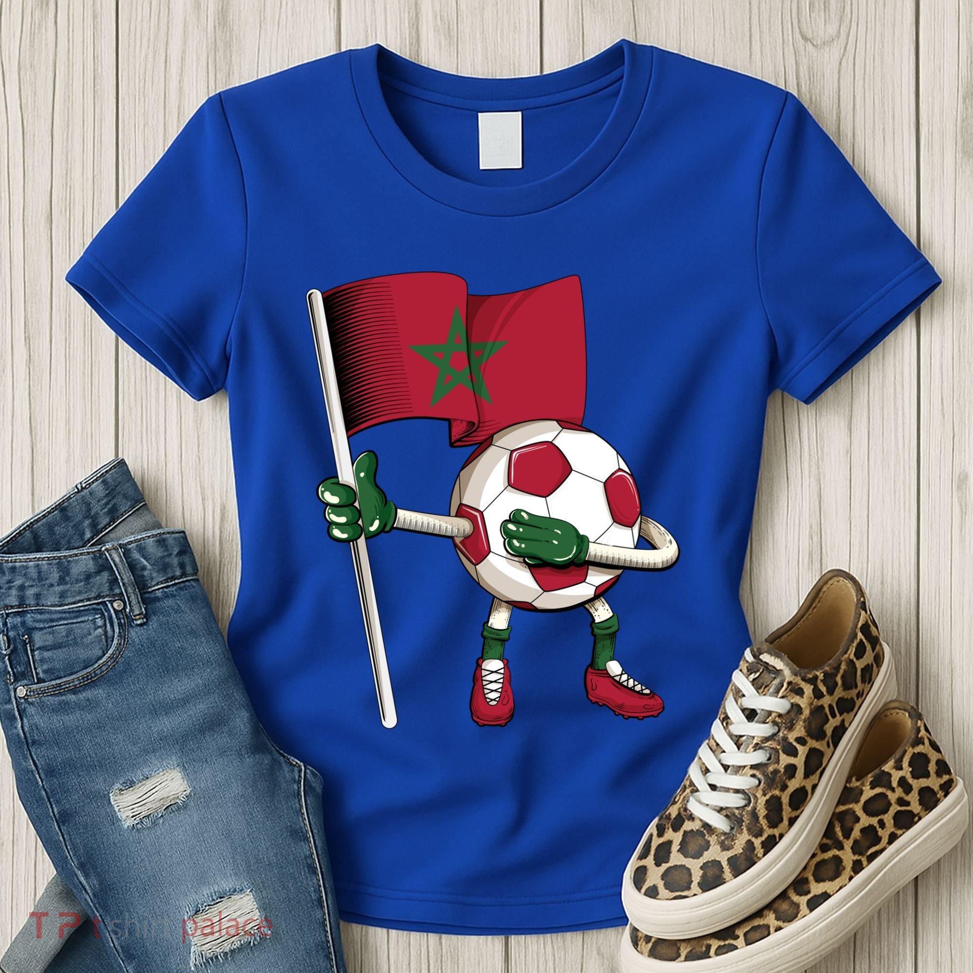 Morocco Soccer Jersey Moroccan Flag Football Dab Funny Meaningful Gift Women's T-Shirt