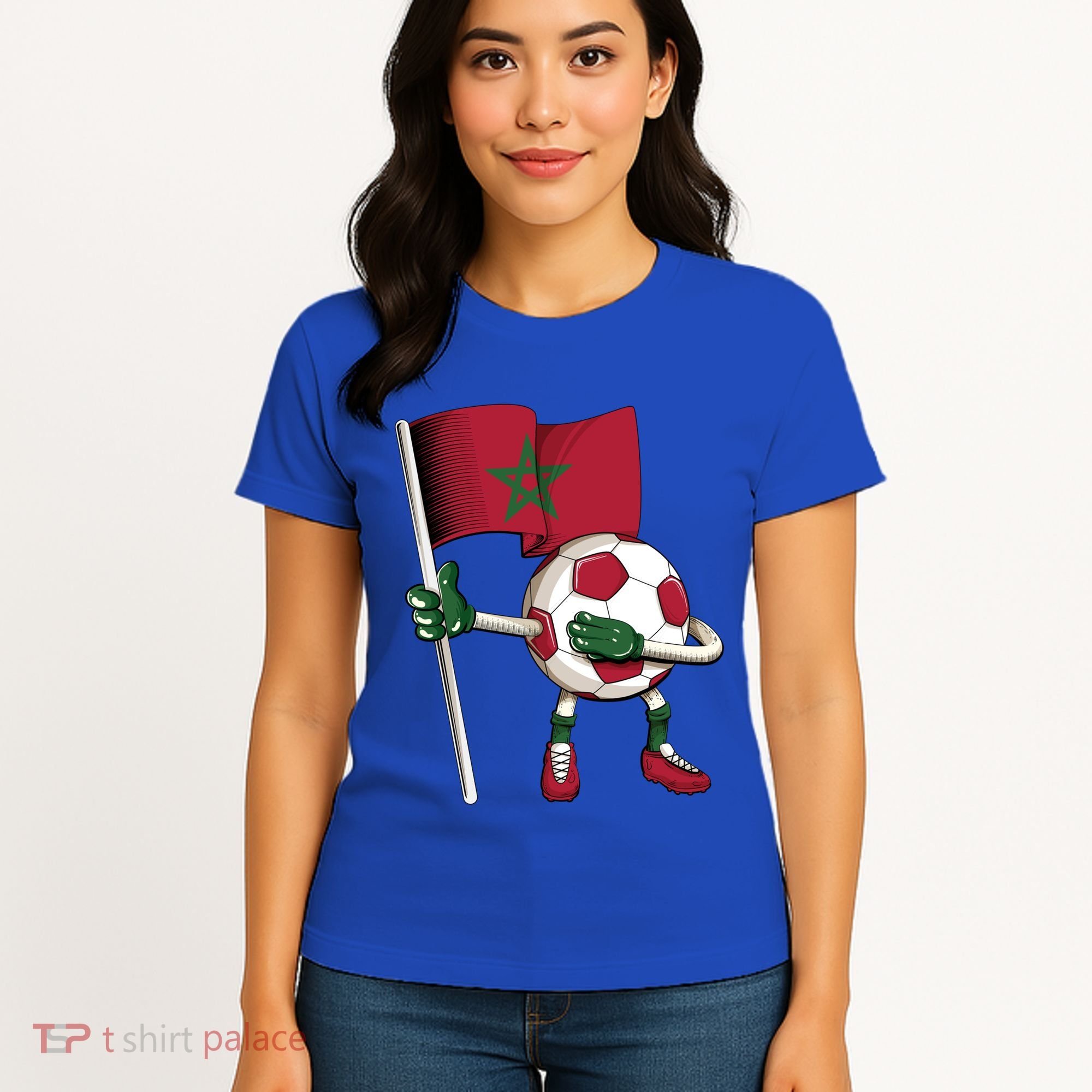 Morocco Soccer Jersey Moroccan Flag Football Dab Funny Meaningful Gift Women's T-Shirt