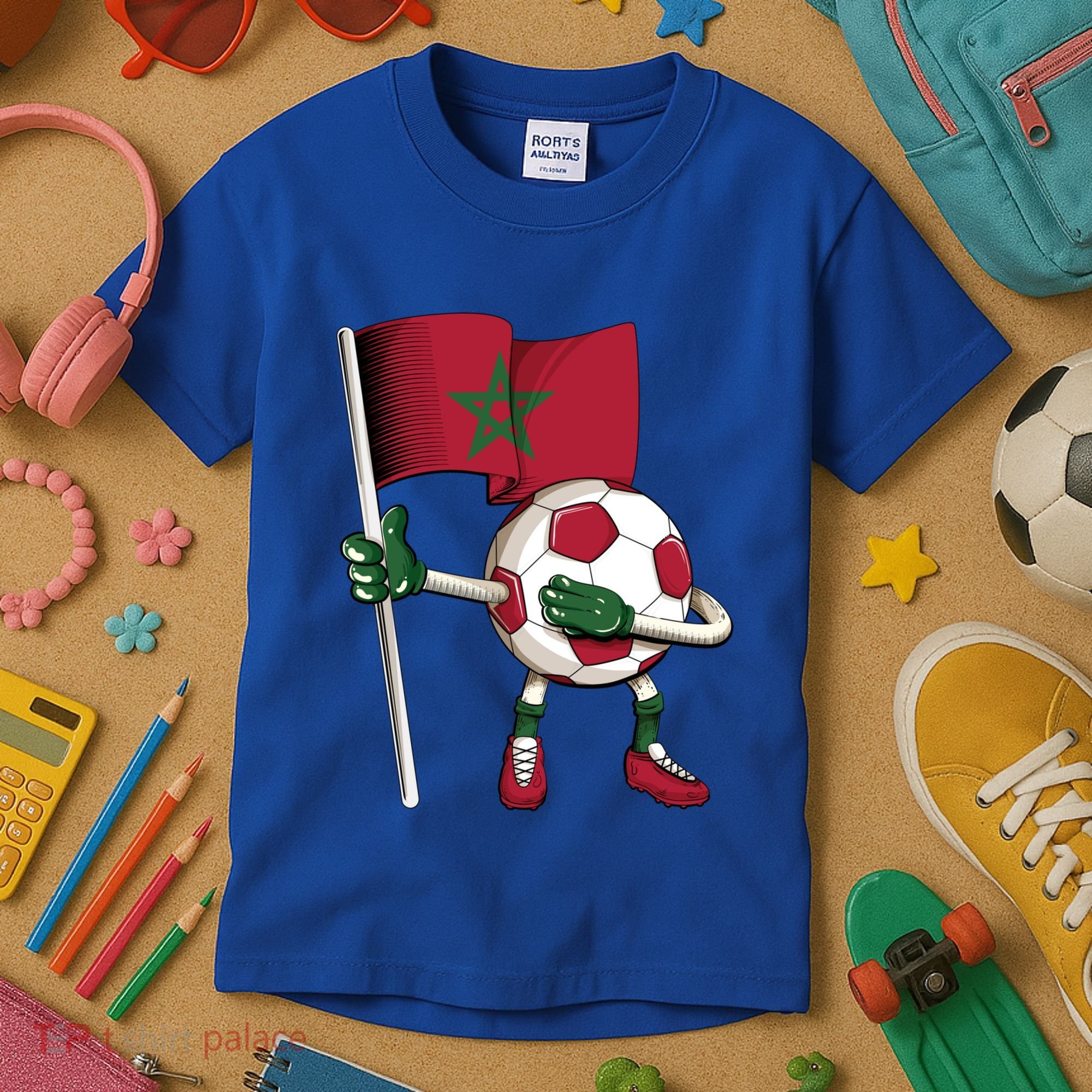 Morocco Soccer Jersey Moroccan Flag Football Dab Funny Meaningful Gift Kids T-Shirt