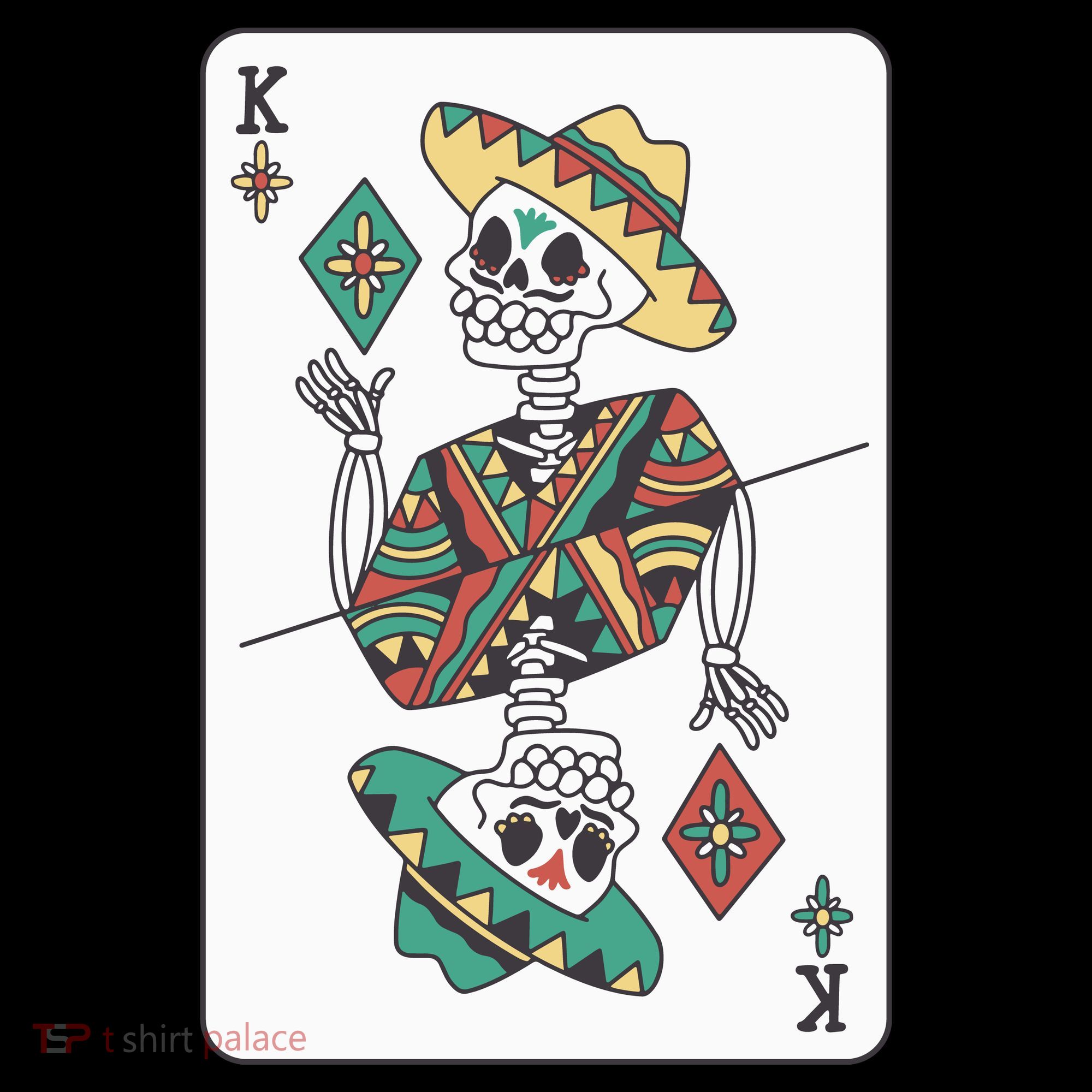 Mexican Skeleton King Card Ornament