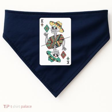 Mexican Skeleton King Card USA-Made Doggie Bandana