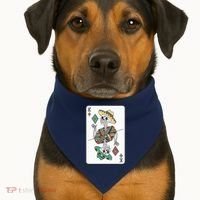 Mexican Skeleton King Card USA-Made Doggie Bandana thumb 1